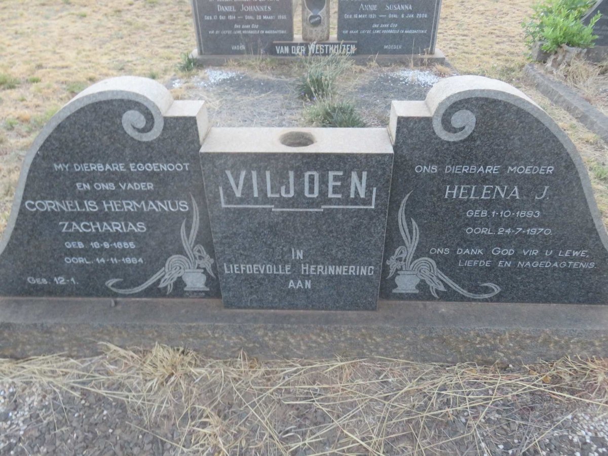 VILJOEN Cornelius Hermanus Zacharias 1885-1964 &amp; Helena J. 1893-1970