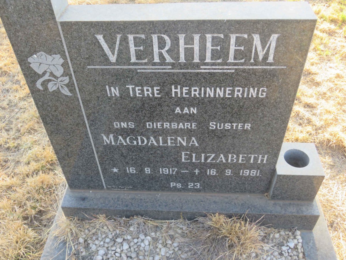 VERHEEM Magdalena Elisabeth 1917-1981