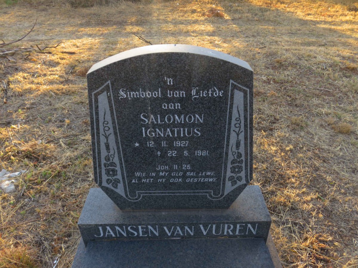 VUREN Saloman Ignatius, Jansen van 1927-1981