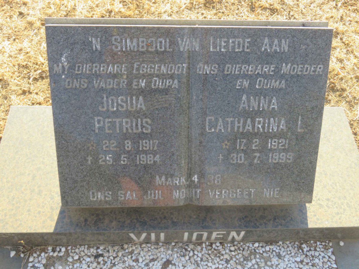 VILJOEN Josua Petrus 1917-1984 &amp; Anna Catharina L. 1921-1999