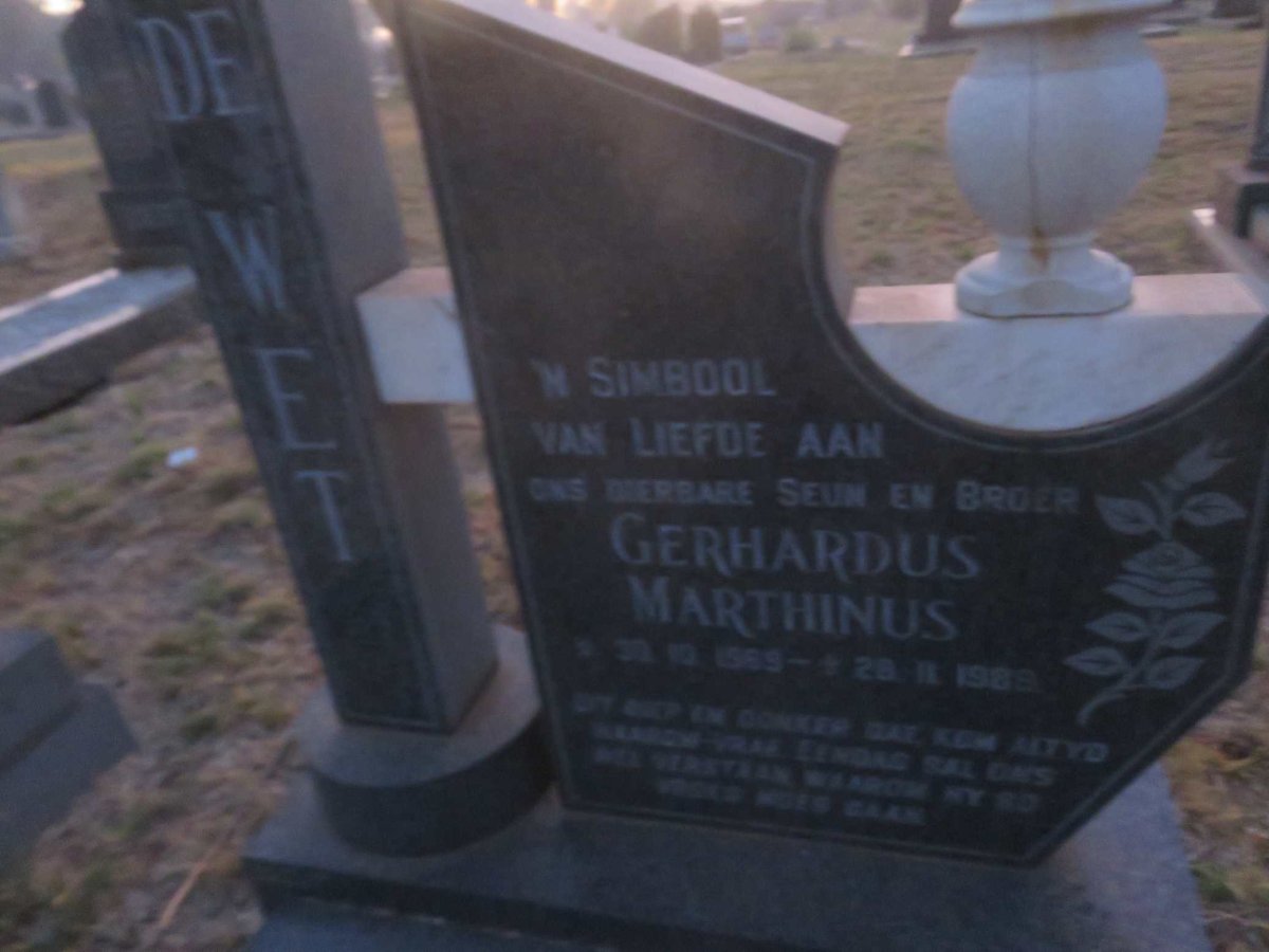WET Gerhardus Marthinus, de 1969-1989
