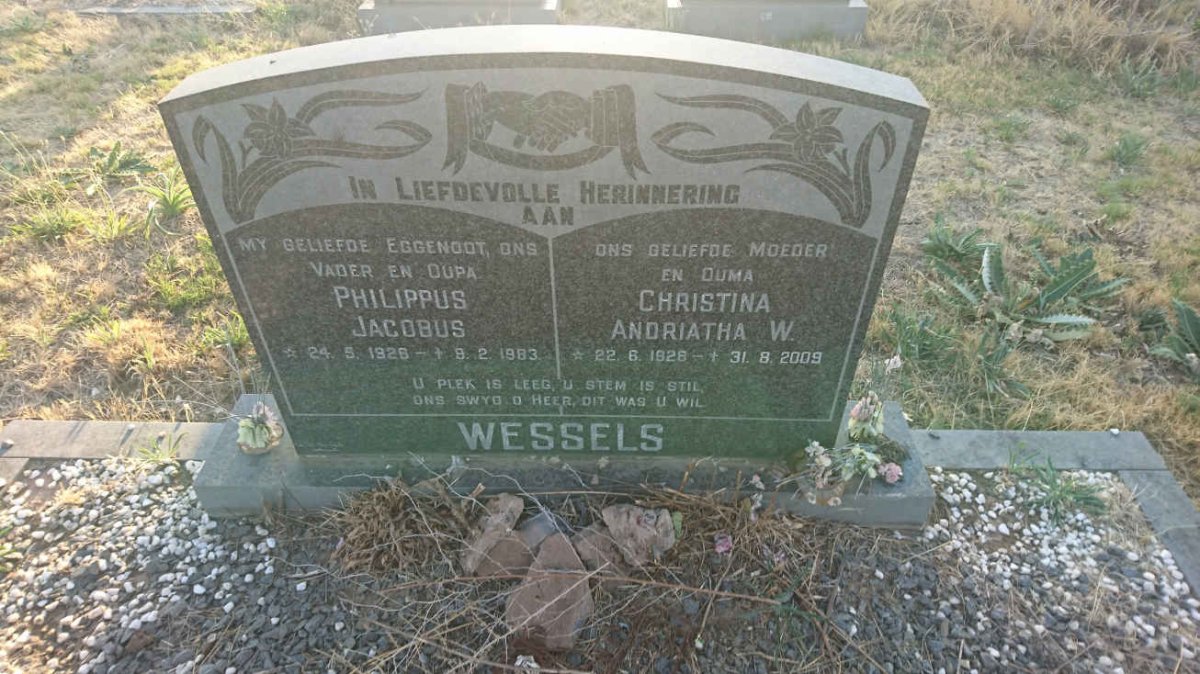 WESSELS Philippus Jacobus 1926-1983 &amp; Christina Andriatha W. 1928-2009