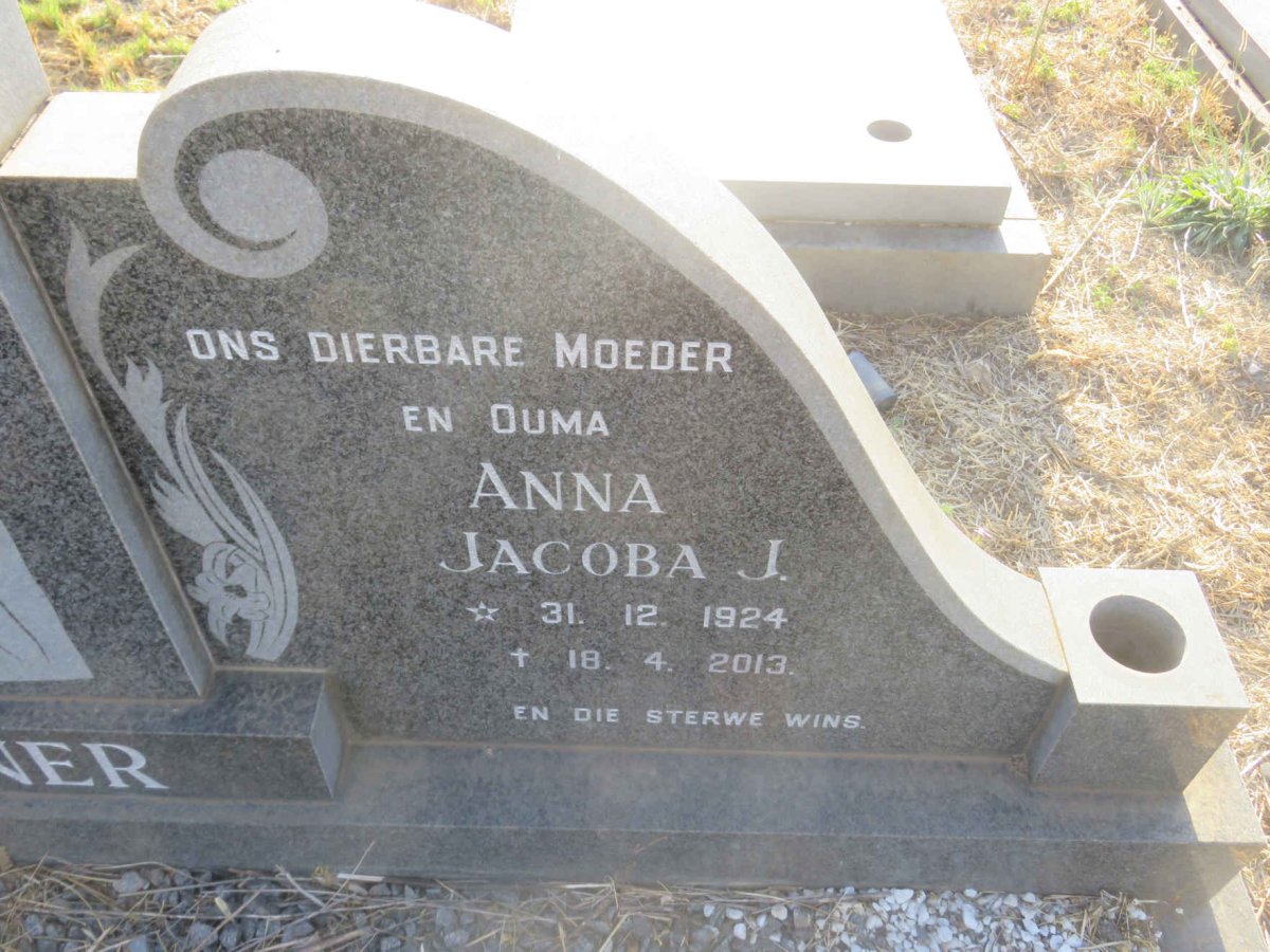 WAGNER Andries Jacobus 1818-1982 &amp; Anna Jacoba J. 1924-2013
