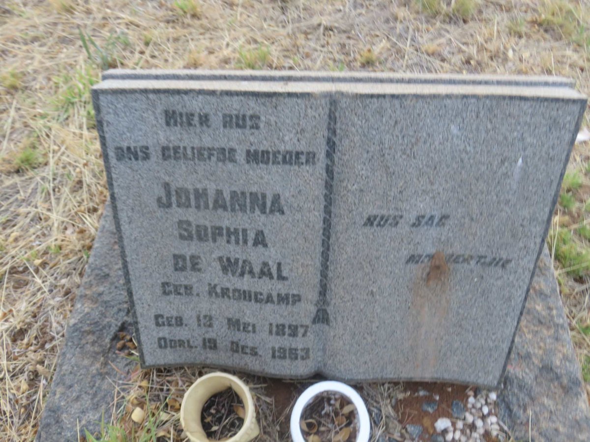 WAAL Johanna Sophia, de nee KROUCAMP 1897-1963