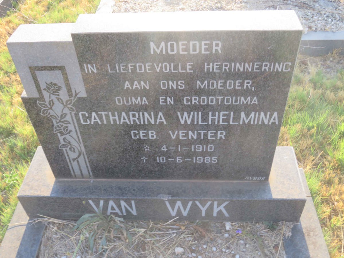 WYK Catharina Wilhelmina VENTER, van 1910-1985