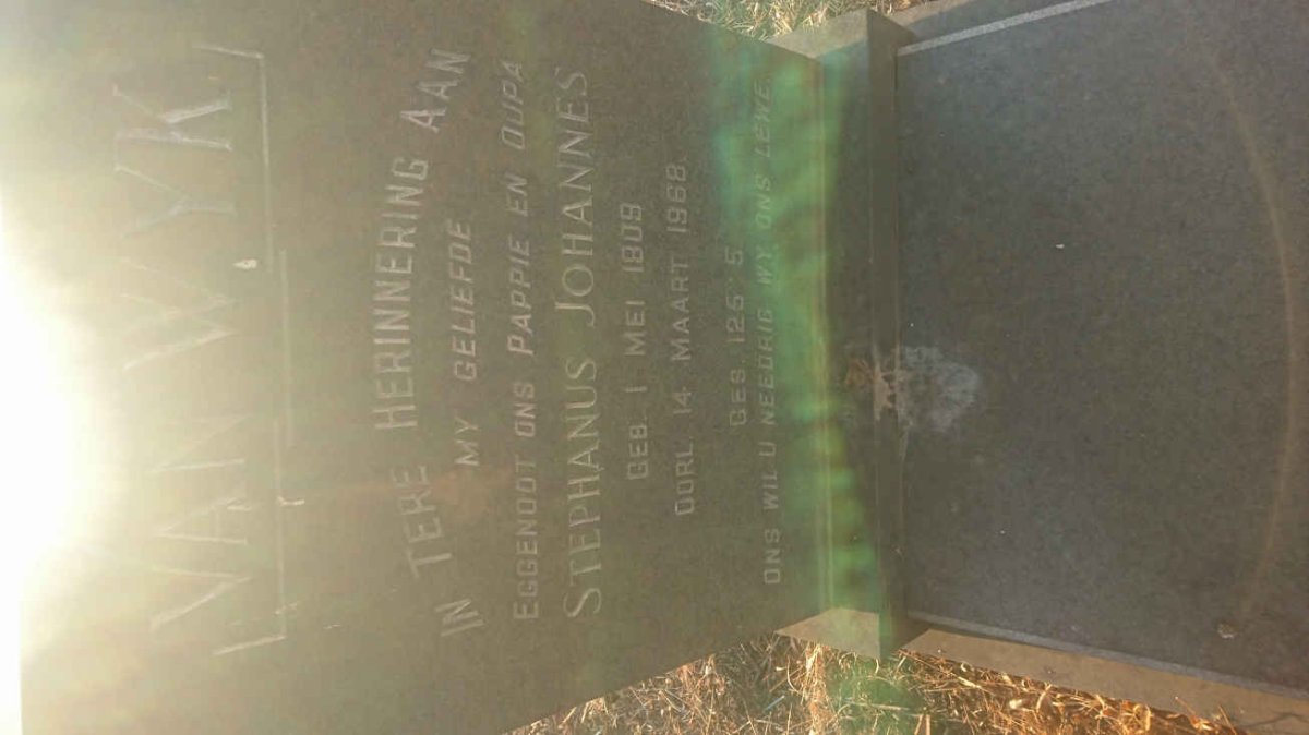 WYK Stephanus Johannes, van 1909-1968