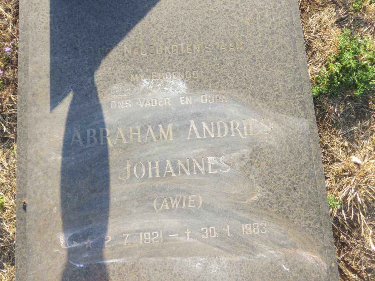 ? Abraham Andries Johannes 1921-1983