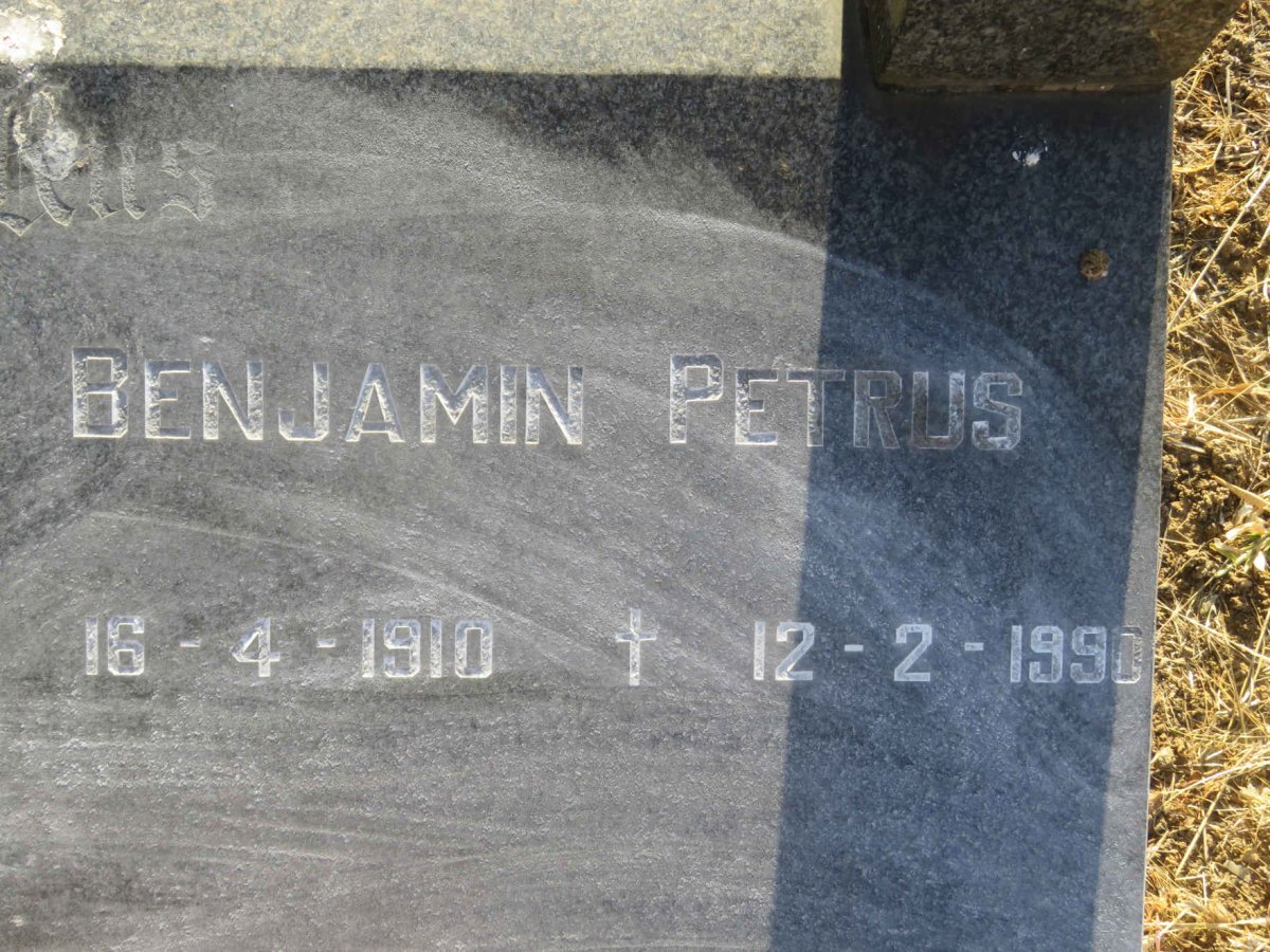 ? Benjamin Petrus 1910-1990 &amp; Cornelia Isabella VAN DER WALT 1909-1982
