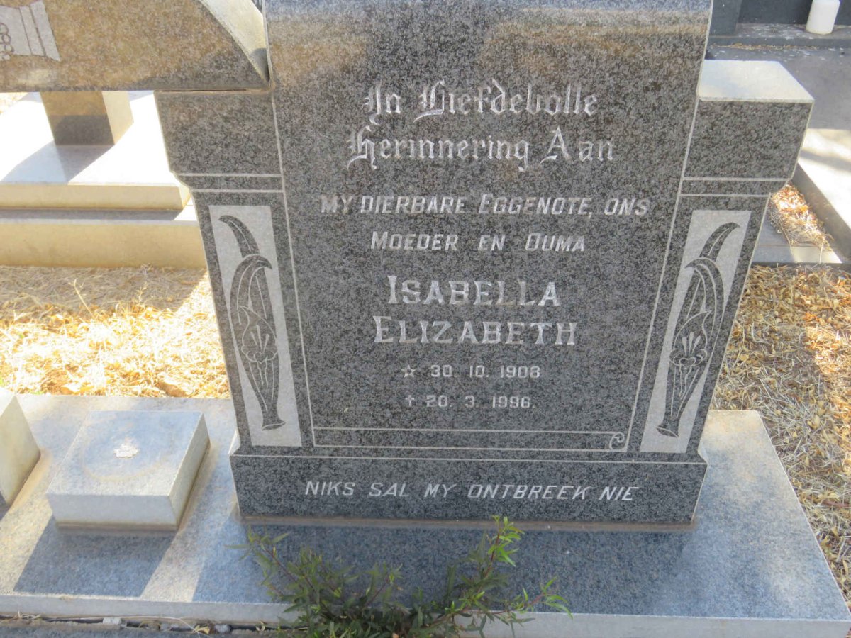 ? Nicolaas Johannes 1904-1977 &amp; Isabella Elizabeth 1908-1996