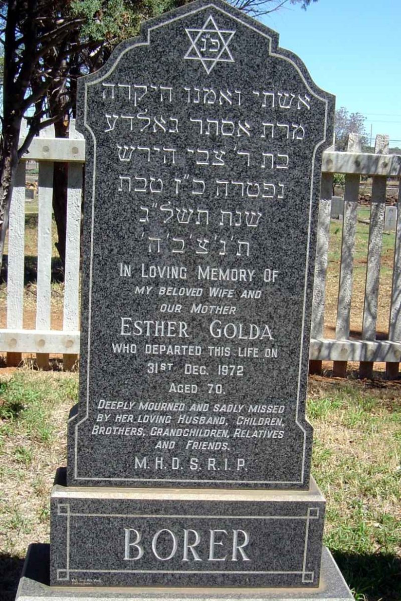 BORER Esther Golda -1972