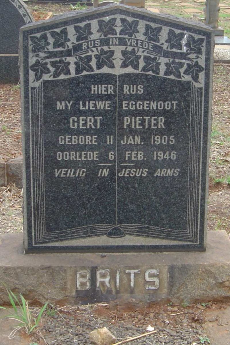 BRITS Gert Pieter 1905-1946