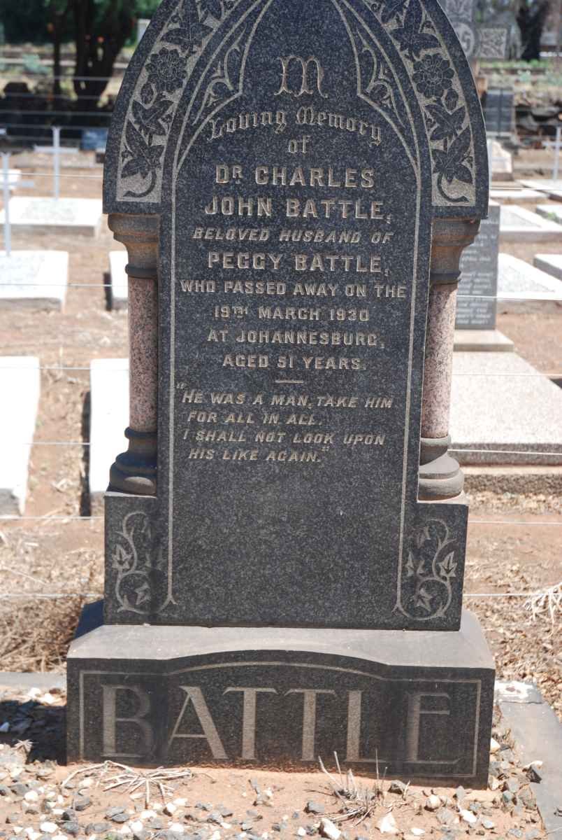 BATTLE Charles John -1930
