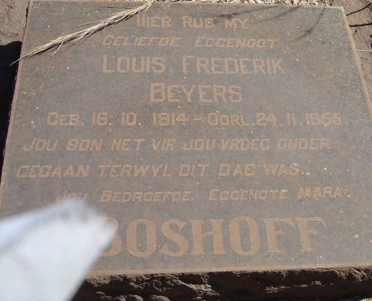 BOSHOFF Louis Frederik Beyers 1914-1955