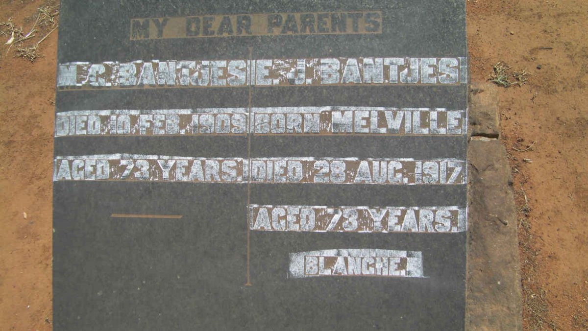 BANTJES M.C. -1909 &amp; E.J. MELVILLE -1917
