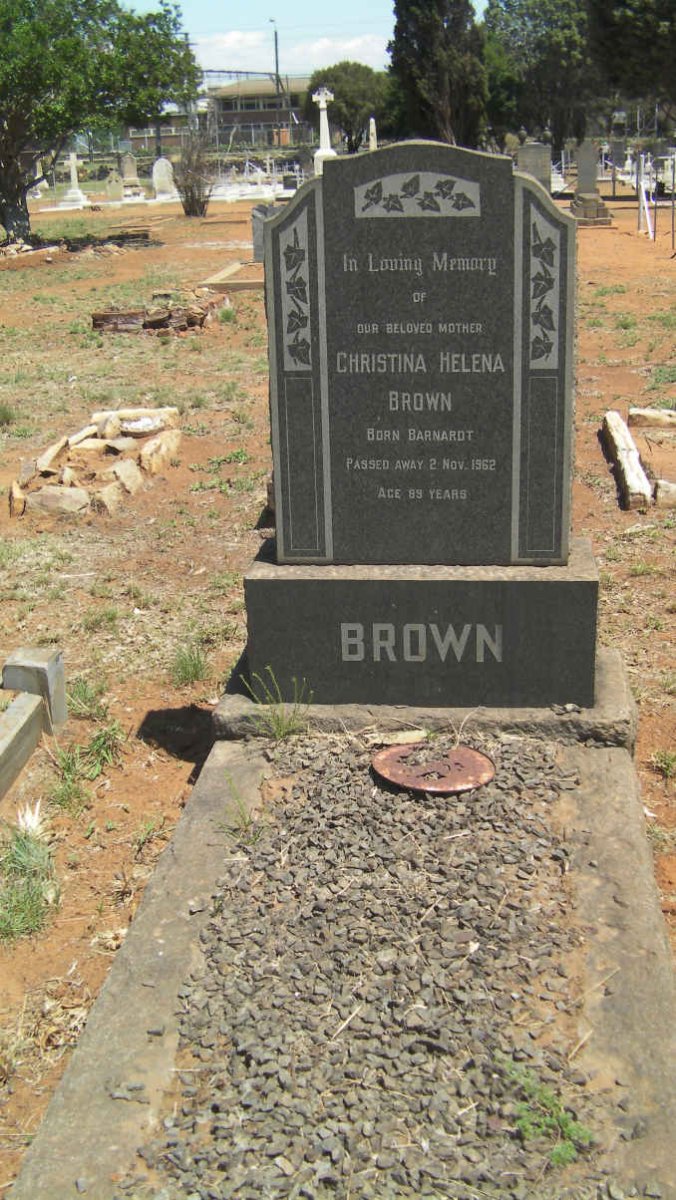 BROWN Christina Helena nee BARNARDT -1962