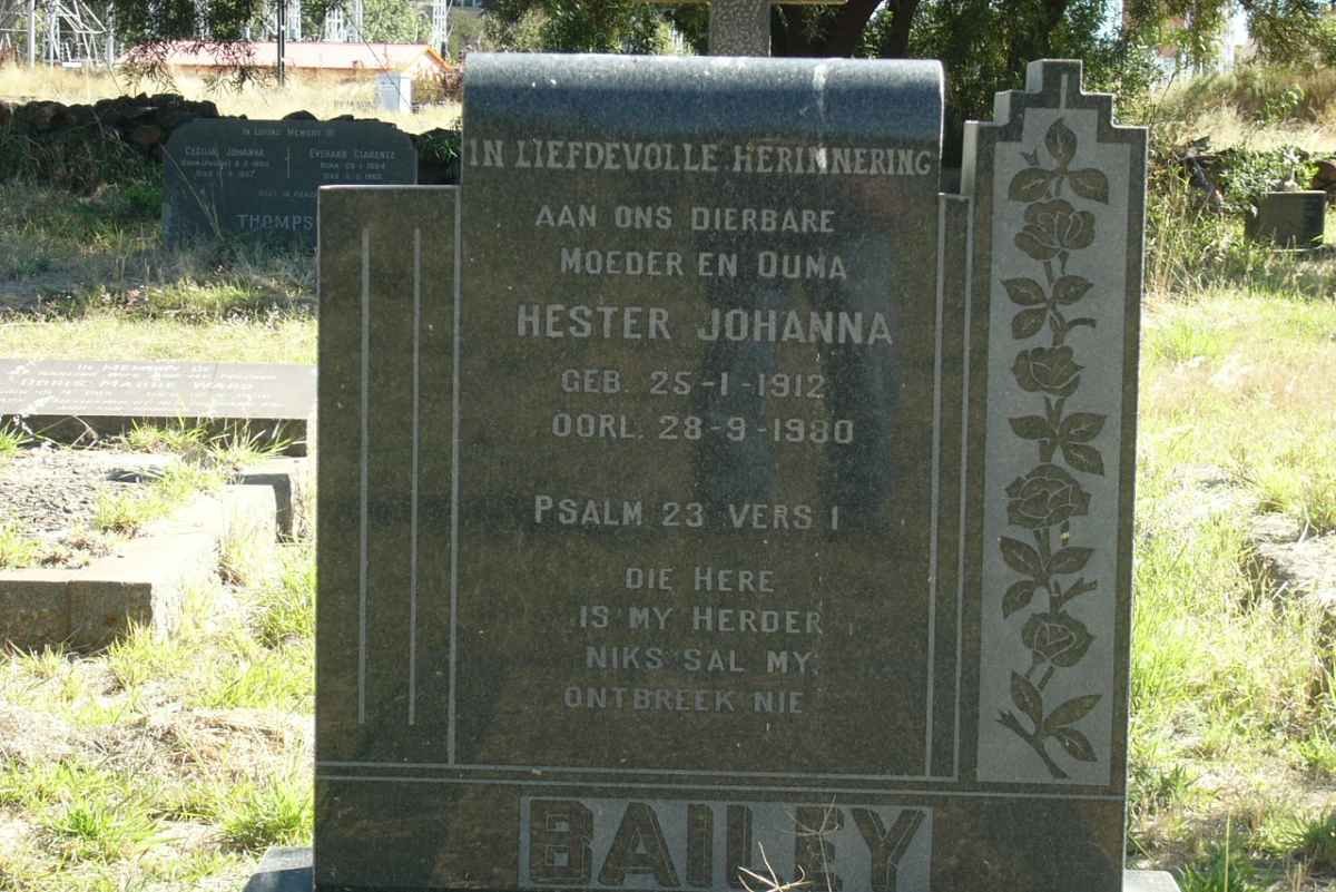 BAILEY Hester Johanna 1912-1980