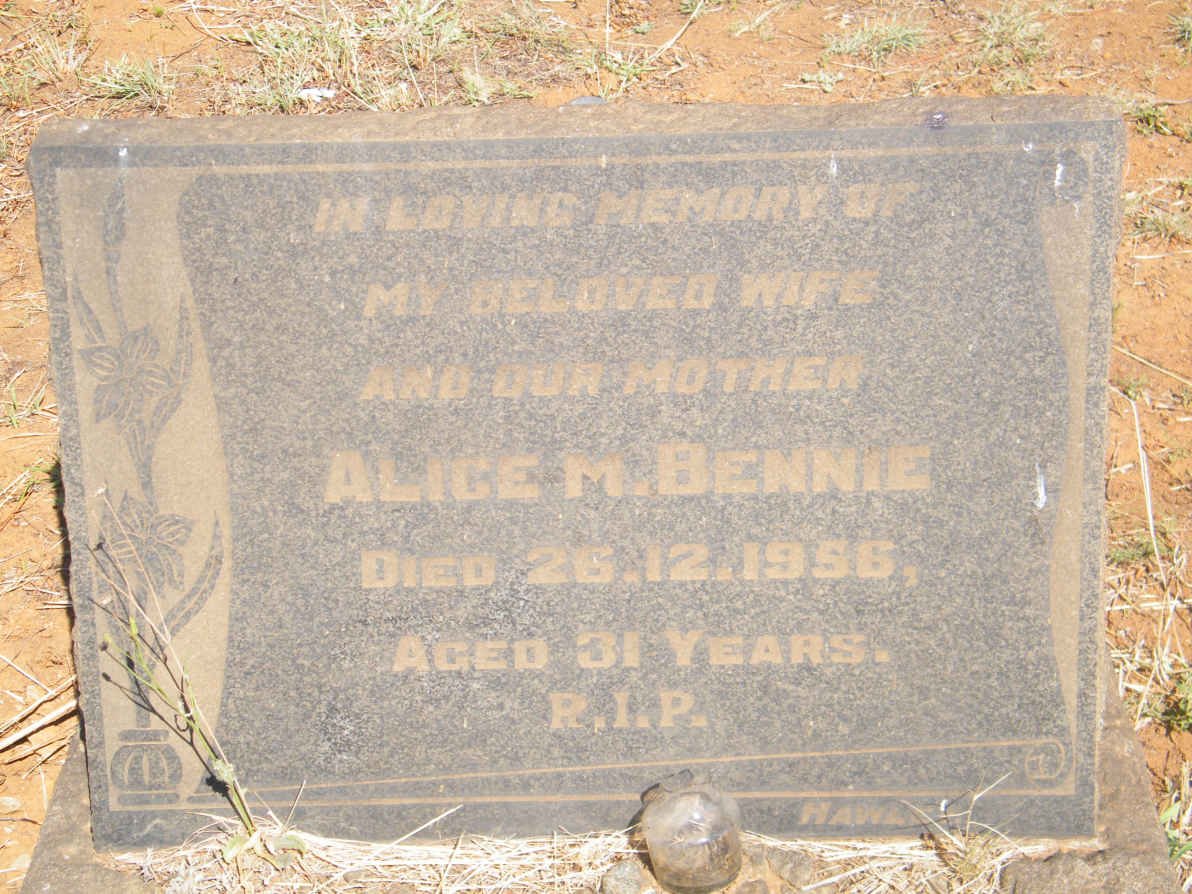 BENNIE Alice M. -1956