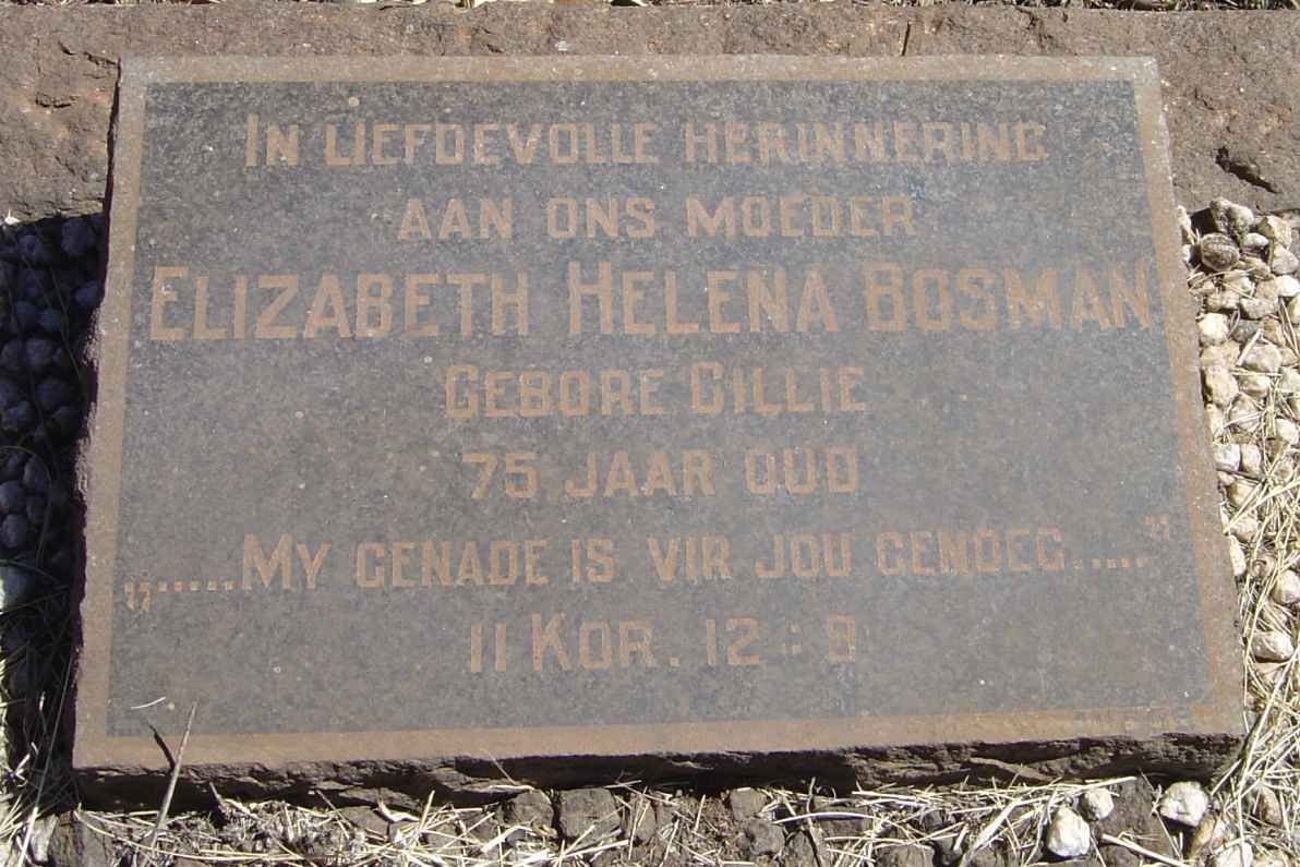 BOSMAN Elizabeth Helena nee CILLIE