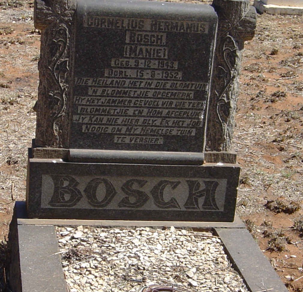 BOSCH Cornelius Hermanus 1943-1952