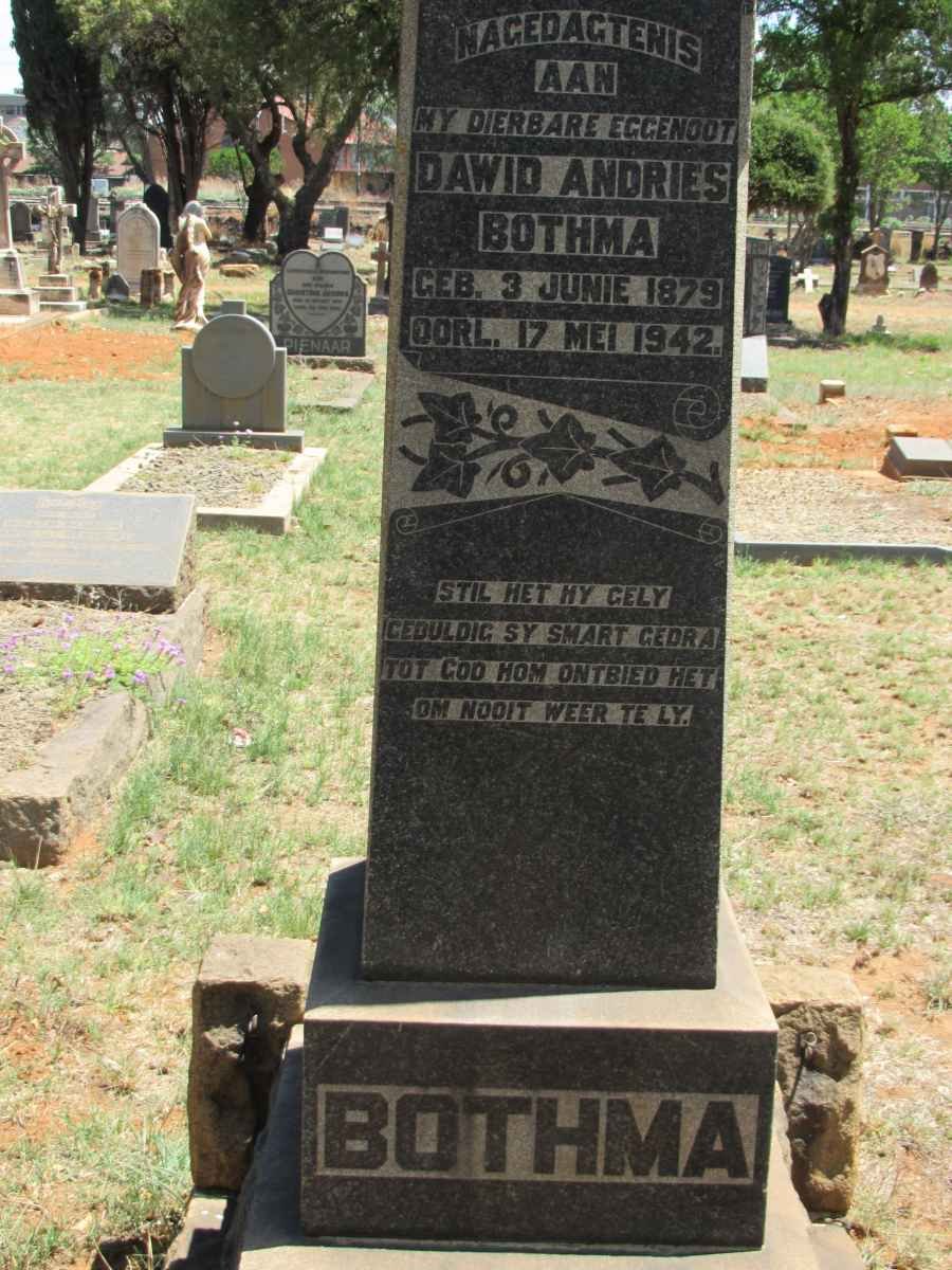 BOTHMA Dawid Andries 1879-1942