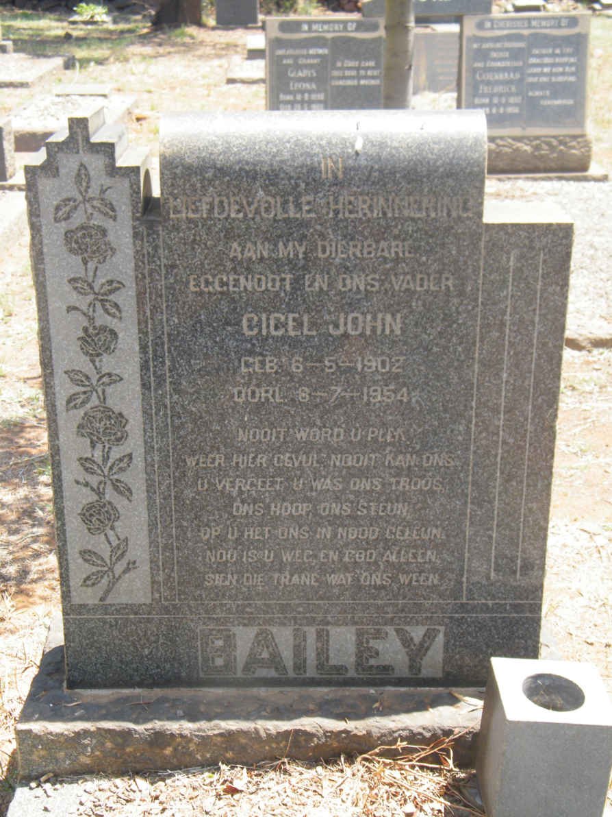 BAILEY Cicel John 1902-1954