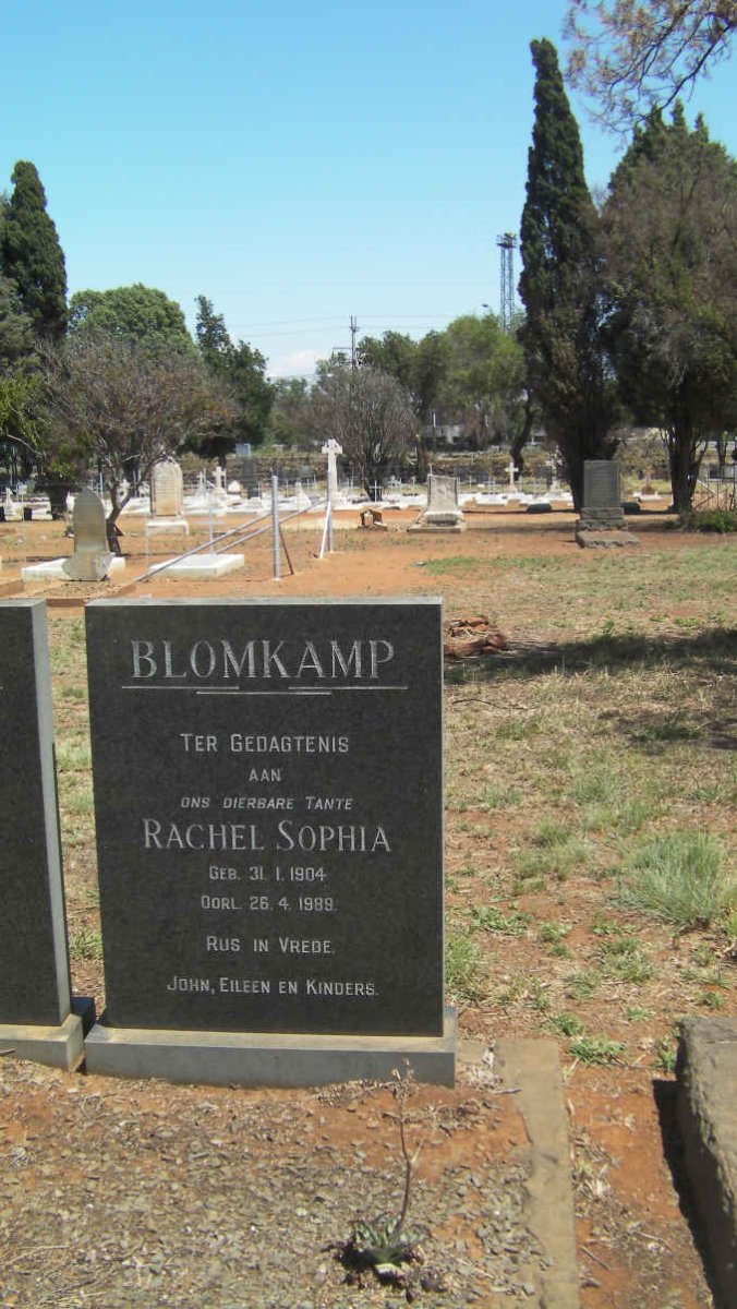 BLOMKAMP Rachel Sophia 1904-1989