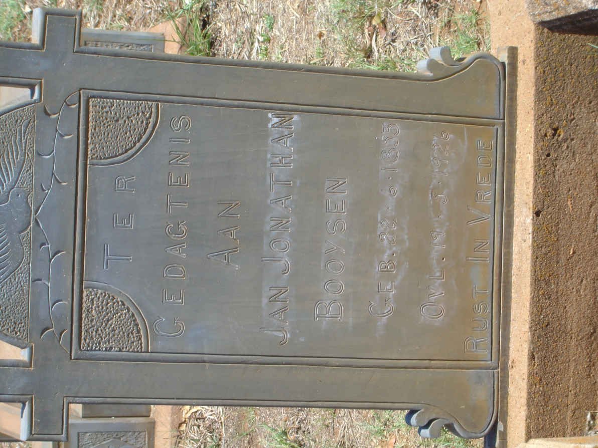 BOOYSEN Jan Jonathan 1853-1926