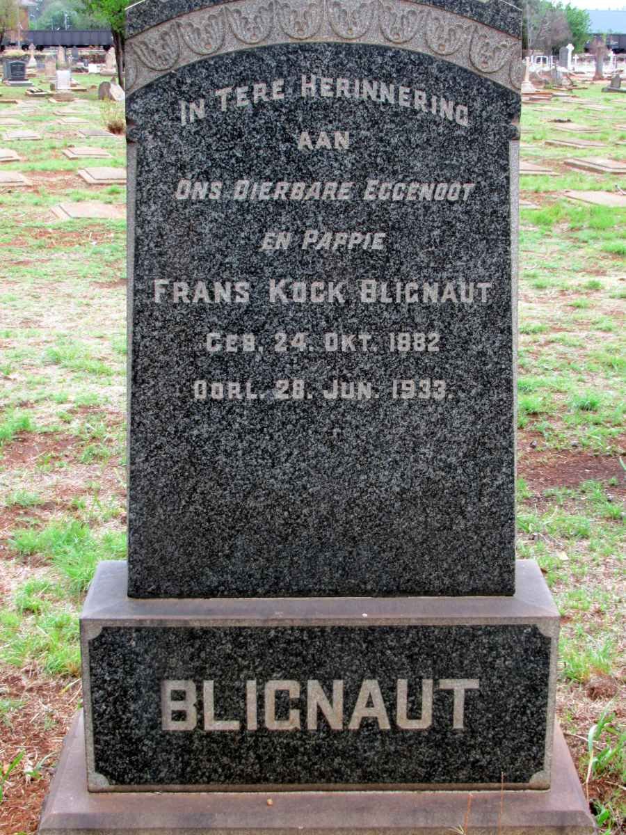 BLIGNAUT Frans Kock 1882-1933