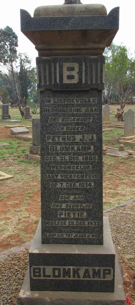 BLOMKAMP Petrus J.J. 1896-1934 :: BLOMKAMP Pietie -1933