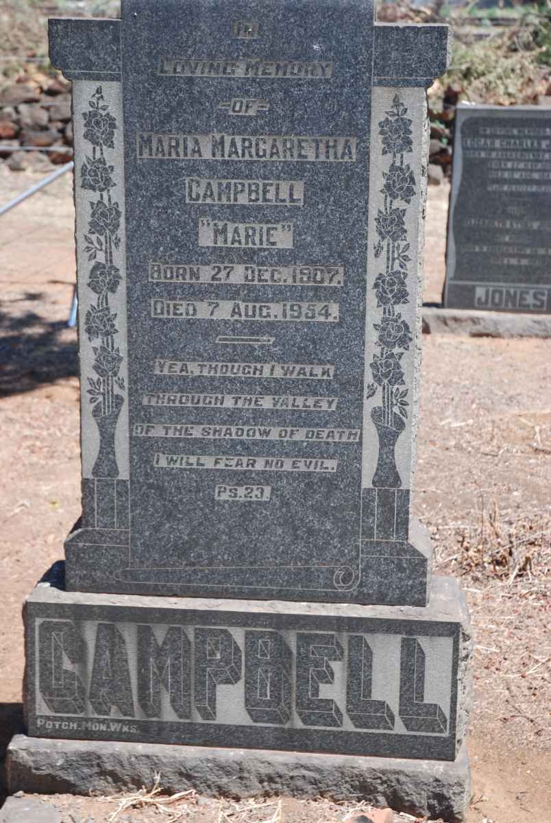 CAMPBELL Maria Margaretha 1907-1954