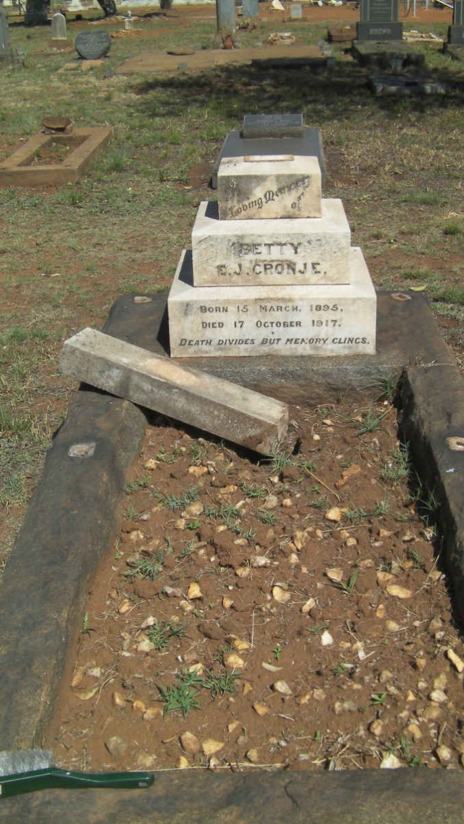 CRONJE E.J. 1895-1917