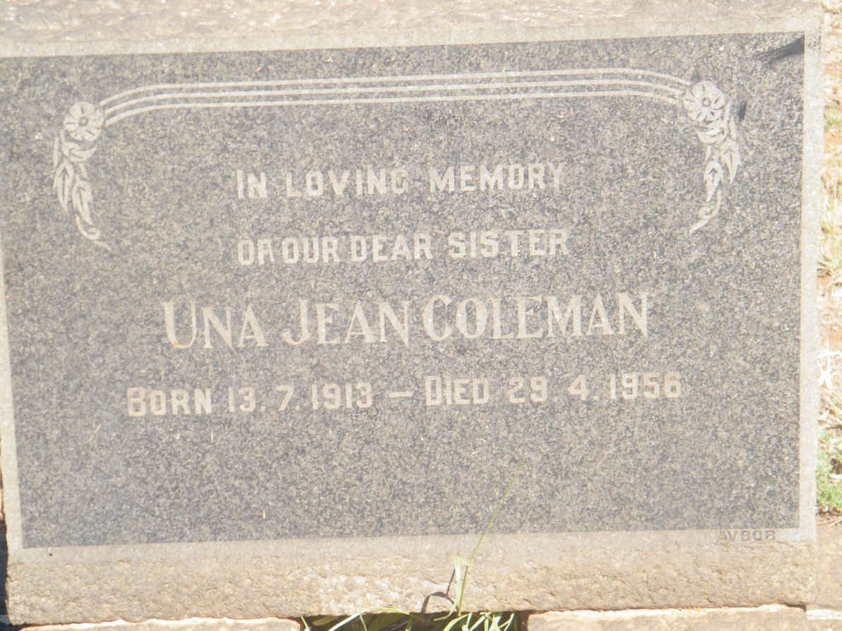 COLEMAN Una Jean 1913-1956