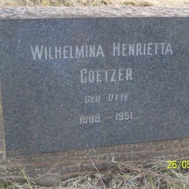 COETZER Wilhelmina Henrietta nee OTTE 1888-1951