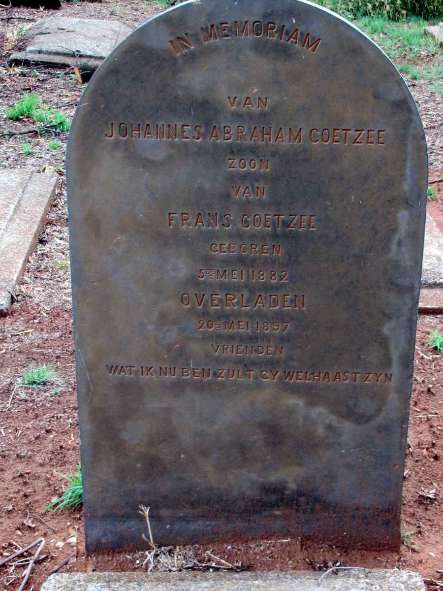 COETZEE Johannes Abraham 1882-1897