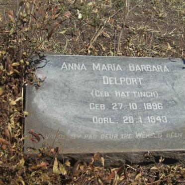 DELPORT Anna Maria Barbara nee HATTINGH 1896-1943