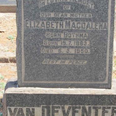 DEVENTER Elizabeth Magdalena, van nee BOTHMA 1883-1950 