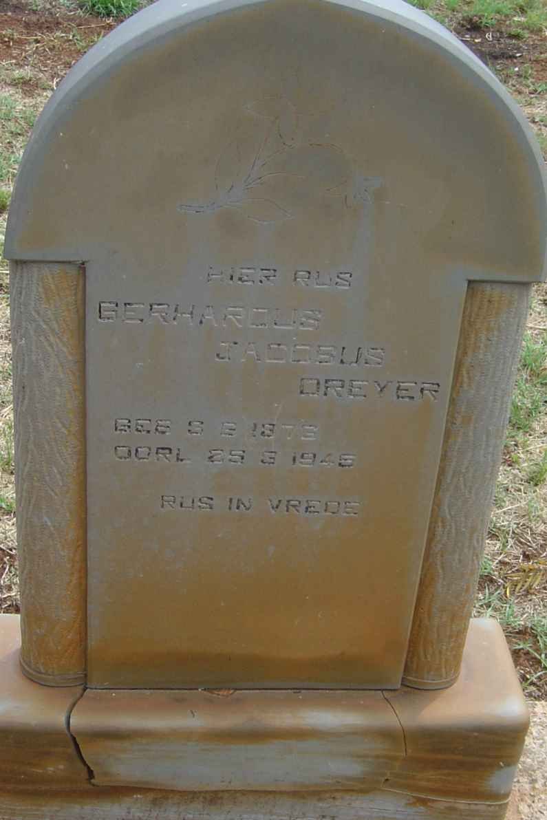 DREYER Gerhardus Jacobus 187?-1945