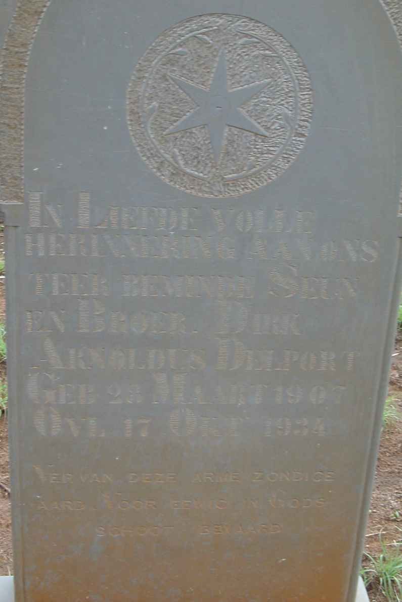 DELPORT Dirk Arnoldus 1907-1934