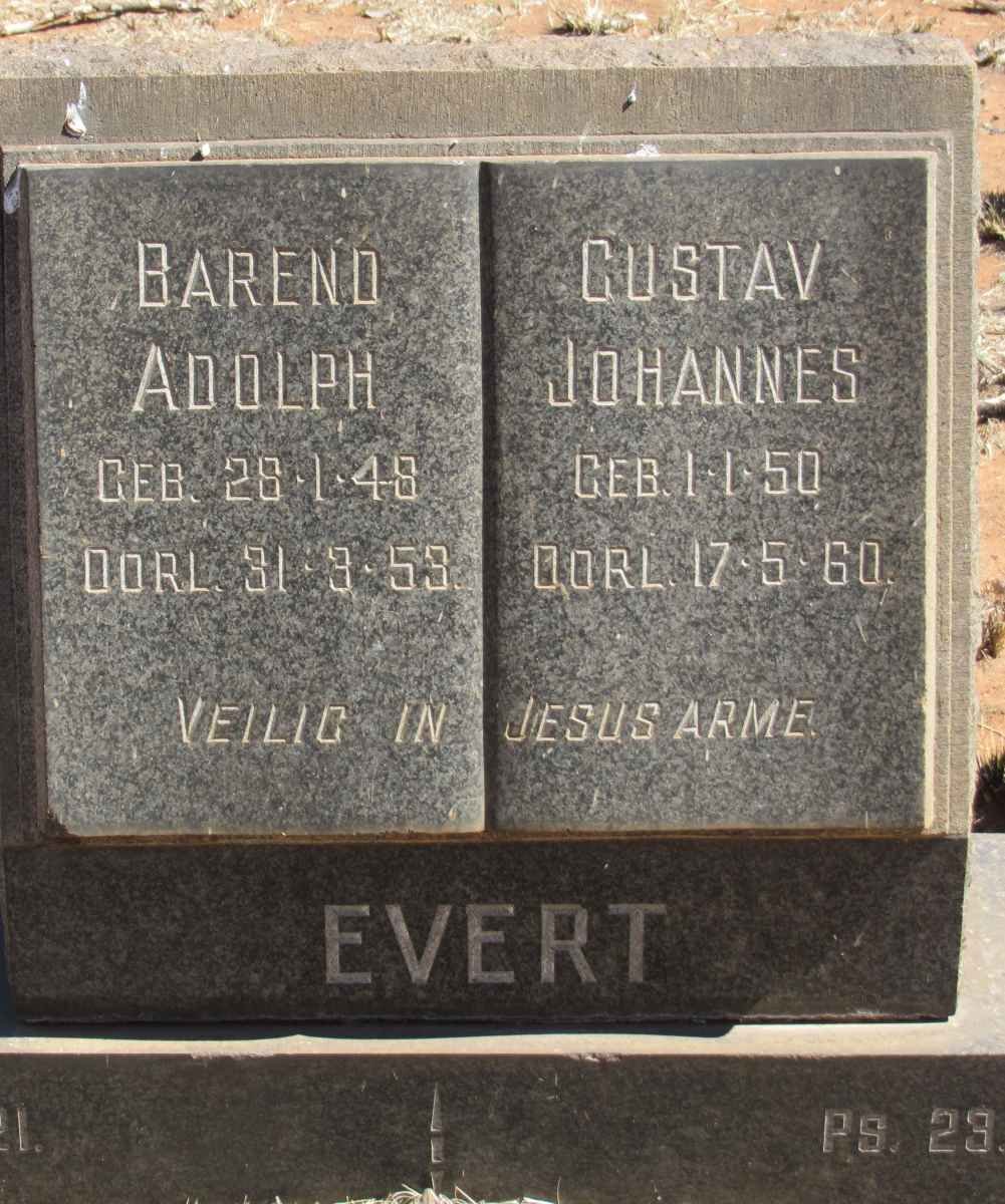 EVERT Barend Adolph 1949-1953 :: EVERT Gustav Johannes 1950-1960