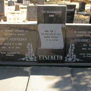 ETSEBETH Johannes Abraham 1910-1977 &amp; Anna Catharina KNOX 1916-1954