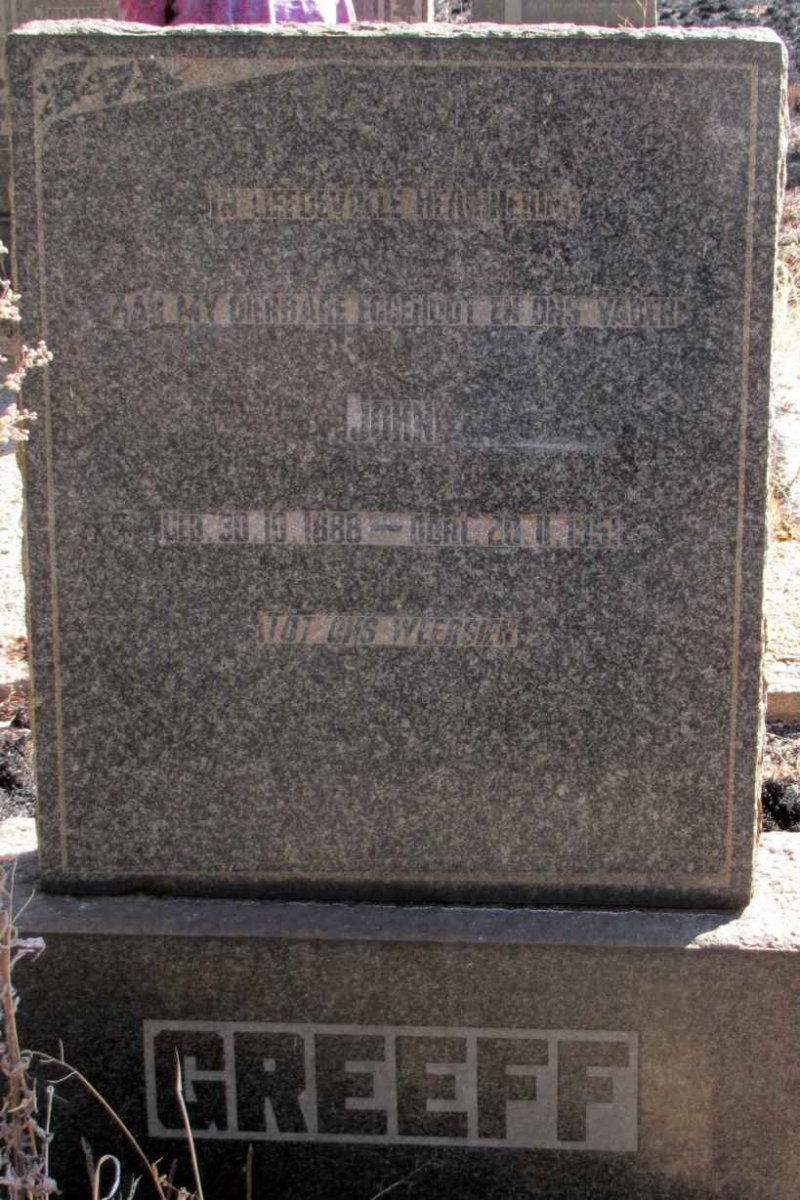 GREEFF John 1888-1951