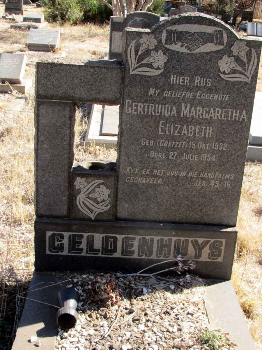 GELDENHUYS Gertruida Margaretha Elizabeth nee COETZEE 1932-1954