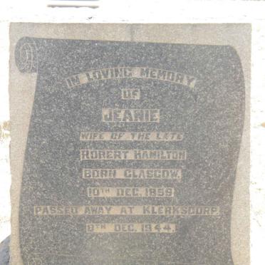 HAMILTON Jeanie 1859-1944