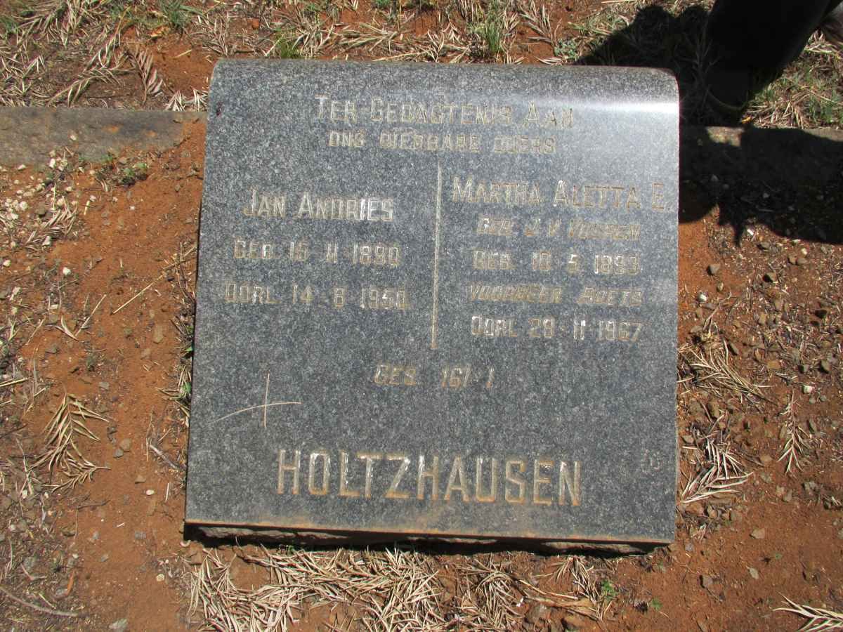 HOLTZHAUSEN Jan Andries 1890-1950 &amp; Maria Aletta E. 1893-1967