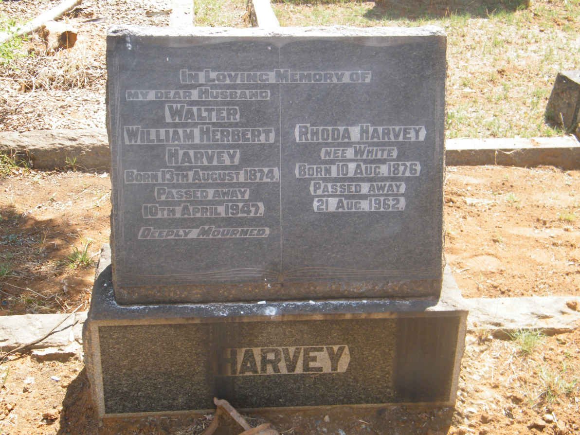 HARVEY Walter William Herbert 1874-1947 &amp; Rhoda WHITE 1876-1962