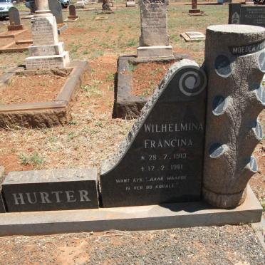 HURTER Wilhelmina Francina 1913-1981