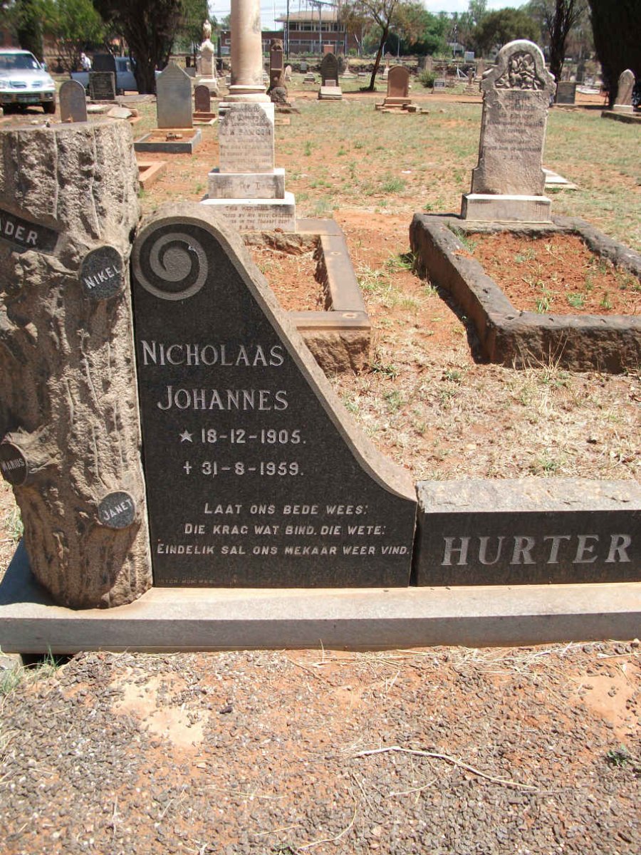 HURTER Nicholaas Johannes 1905-1959