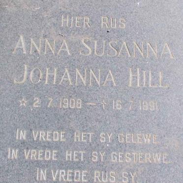 HILL Anna Susanna Johanna 1908-1991