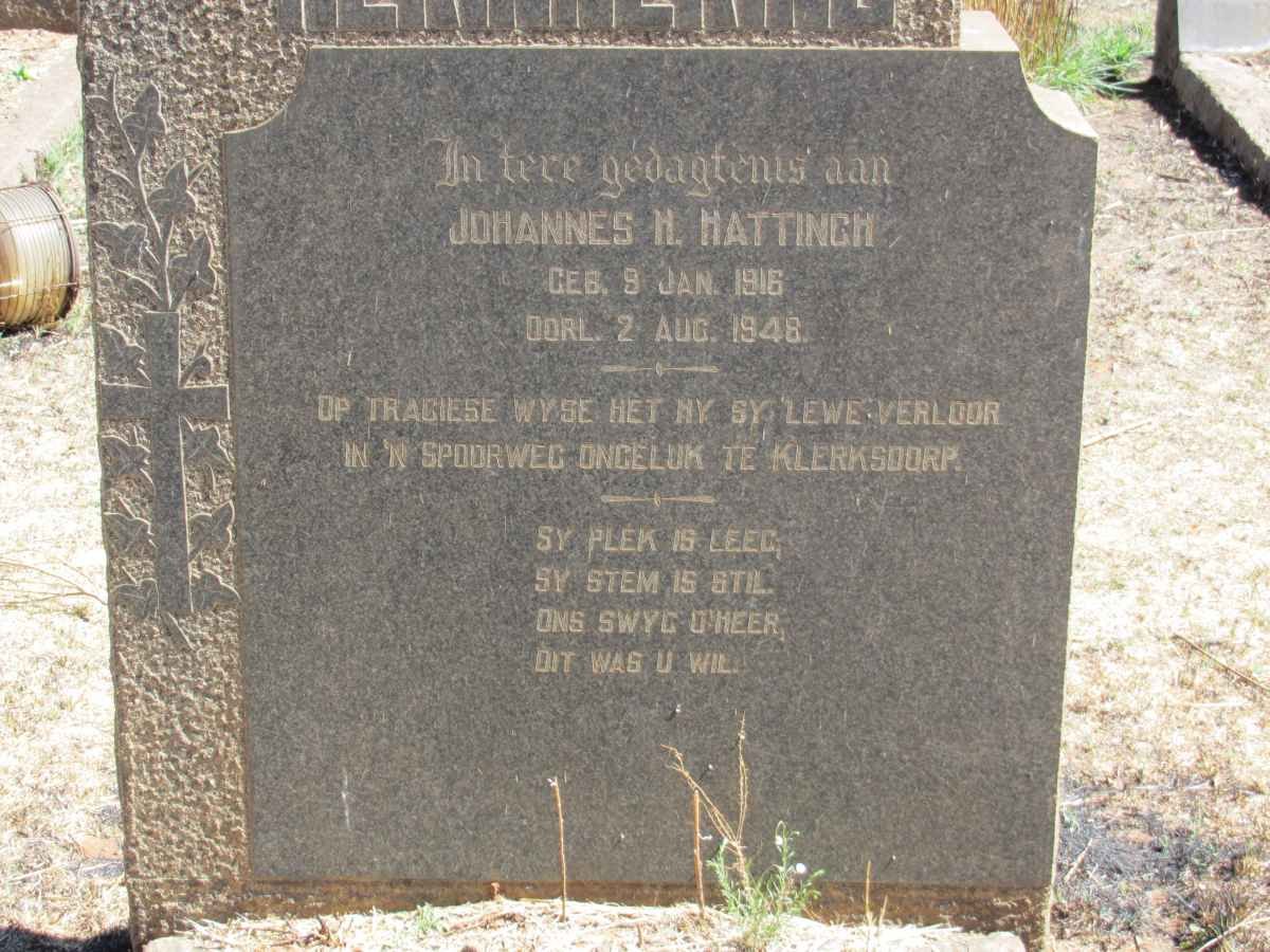 HATTINGH Johannes H. 1916-1948