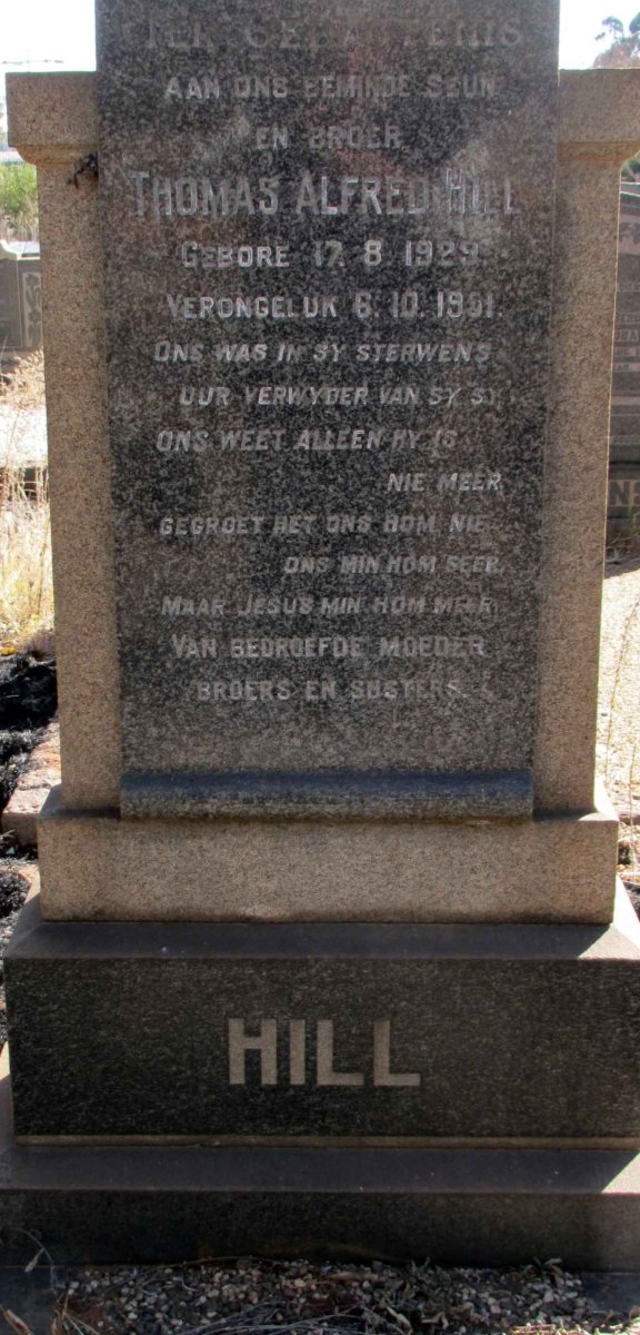 HILL Thomas Alfred 1929-1951